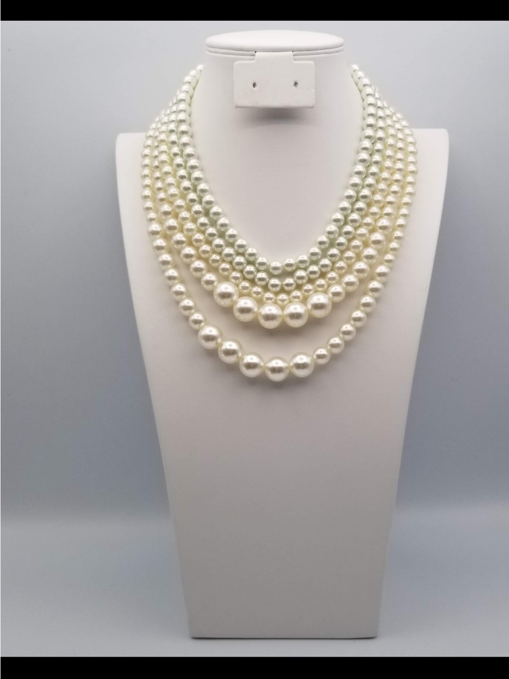 Classic Multi-Strand White Pearl Necklace